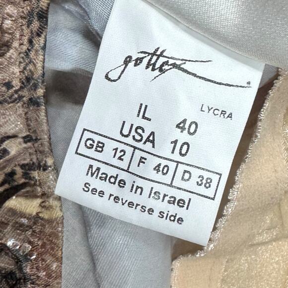 Vintage 90s Gottex Shiny Snakeskin Print One Piece Swimsuit 10 High Cut Low Back - Picture 7 of 8